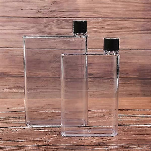 Bärbar transparent vattenflaska, bärbar anteckningsbok, stilla vattenflaska, 420 ml