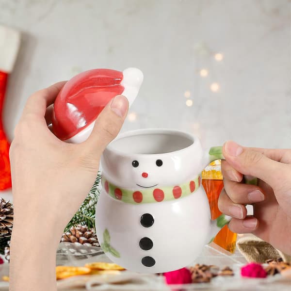 Snømann keramisk kaffekopp til hjemmebruk, juletema vannkopp