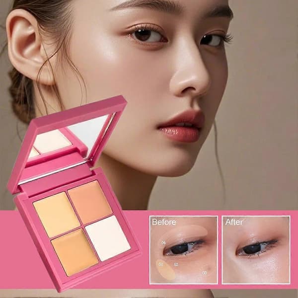 Concealer og highlighter til at camouflere ufuldkommenheder og akne-ar.