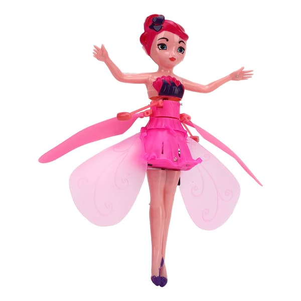Sky Dancers Hvit Flyvende Fe Prinsesse Dukke med Bevegelsessensor, USB Oppladbar