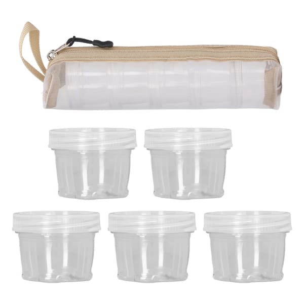 5 st campingkryddlåda PET 40 ml bärbar dispenser BBQ picknick transparent vit