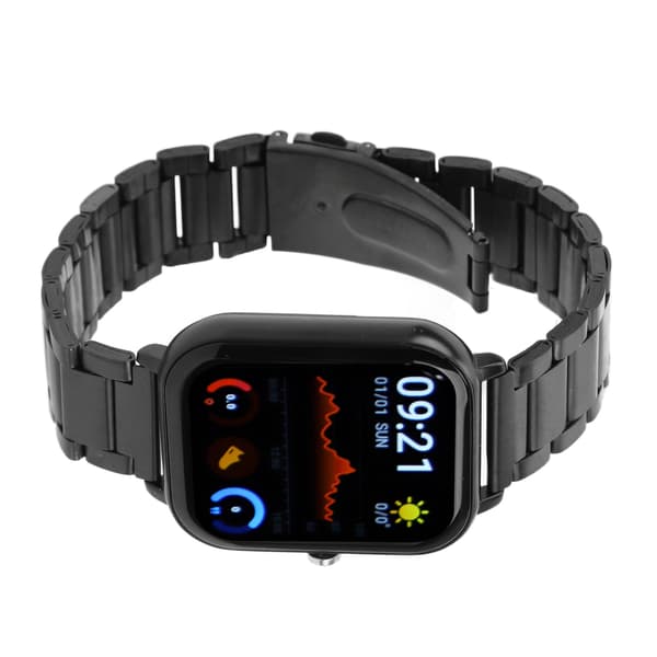 Smart Sportsur IP67 Vandtæt Fuld Touchskærm Display 230mAh USB Sort