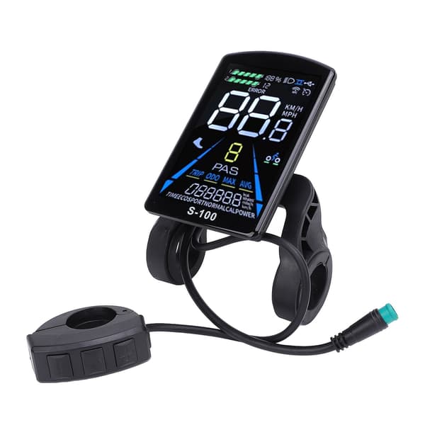 Universal 24V-72V elektrisk cykel LCD-panel med 5-bens stik, vandafvisende, til 22,2 mm styr