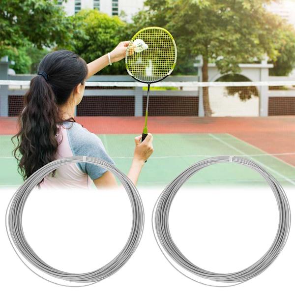2 st badmintonsträng 10m hög flexibilitet hållbar multifilament för racket (vit)