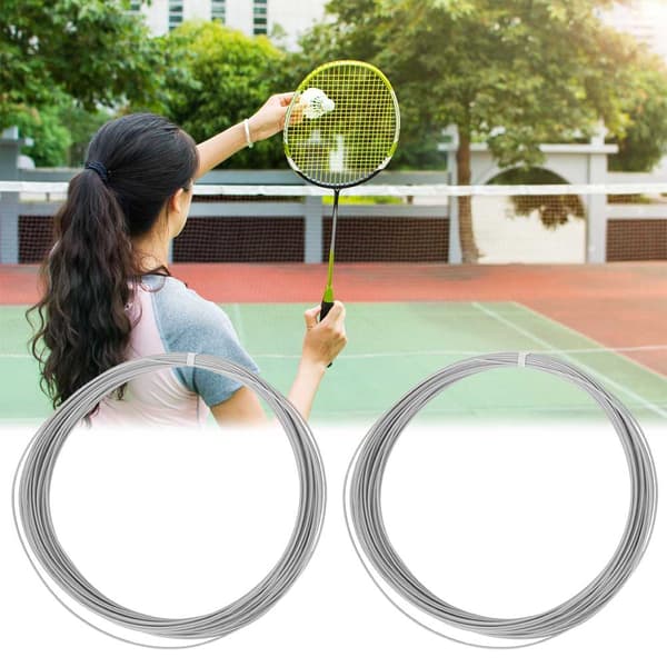 2 stk Badmintonstreng 10m Høy fleksibilitet Slitesterk multifilament for racket (hvit)