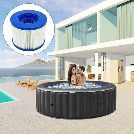 Sett med 4 innskrubare spafilter – oppblåsbare – Cosy Spa / Clever Spa / Lumix – erstatningsfilterpatron