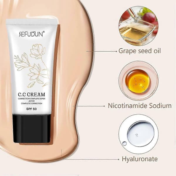 CC-krem, spesielt utviklet for moden hud, med en superaktiv CC-kremfoundation SPF 50.