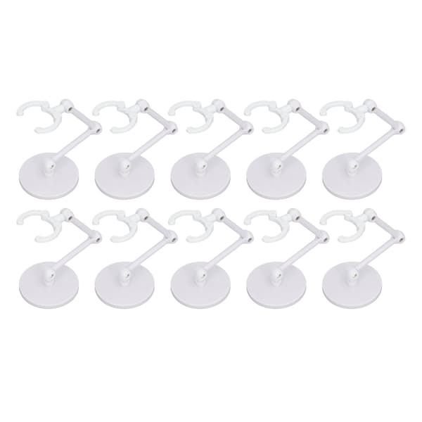 10 sæt standere til 6-tommer actionfigur minidisplays, hvid plast