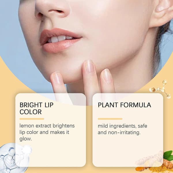 Gurkemeje Citron Læbescrub til Mørke Læber, Eksfolierende Læbescrub med Aloe Vera, Nærende Sukker Læbe