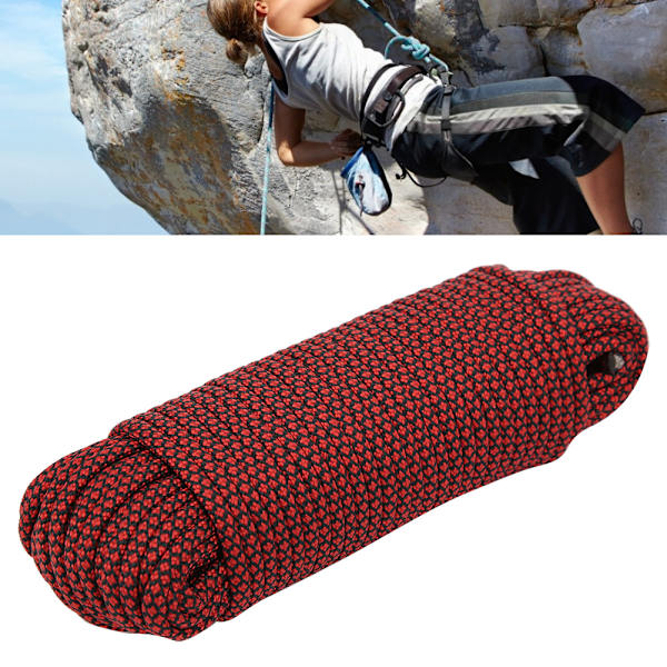 Paracord 9 kerner 20M Rød til Camping, Overlevelse, Vævning, Telt
