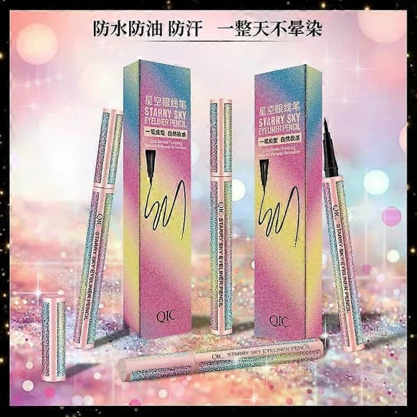 Starry Sky Vandfast Flydende Eyeliner Præcis Fin Spids, Hurtigtørrende Sort Formel, Langtidsholdbar