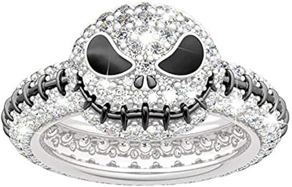 Kranie Jule Ring, Mode Kranie Sød Jul Halloween Ringe, Dryp Olie Diamant Djævel Mode.