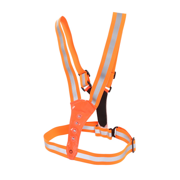 LED refleksvest med 3 lysmoduser, 360° beskyttelse for løping, sykling og arbeid