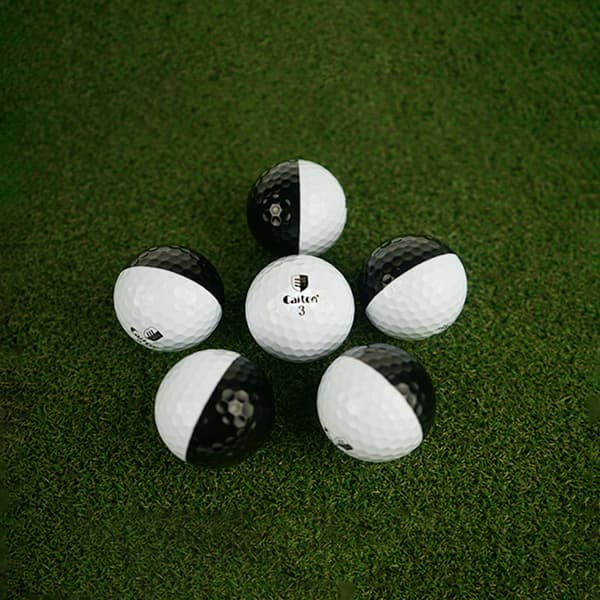 6 sorte og hvide dobbeltlags træningsgolfbolde med høj volumen 42,85 mm