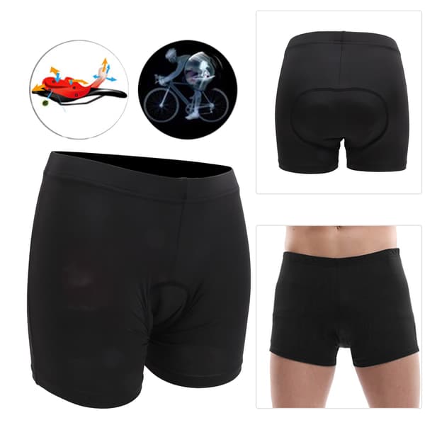 Cykelbyxor 3D Vadderade Sommar Andningsbara Bekväma 2XL Polyester Gel Silikon Svart
