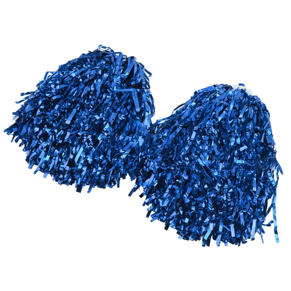 2 STK Cheerleading Pom Poms med Solid Håndtak for Dans, Skole, Sport, Spill, Lagånd - Blå