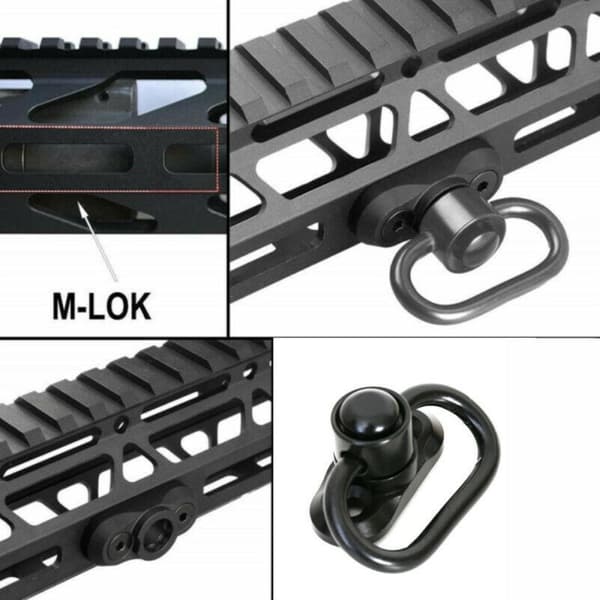 Mlok 1,25 tums svängfäste med metallringbas, skruvar och snabbinstallationsnyckel