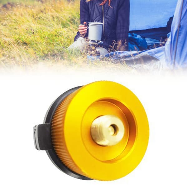 Gastankkonverter til campingkomfur udskiftning aluminiumslegering campingtilbehør orange