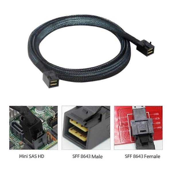 Mini SAS 8643 til SFF 8643 Indbygget Server Datakabel (Mini-SAS HD-SFF-8643 Datakabel)