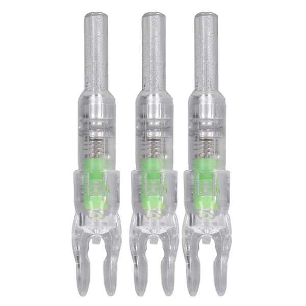 3PCS Lysande pilspetsar 6,2 mm innerdiameter PE Automatisk belysning för utomhusbåge Grön