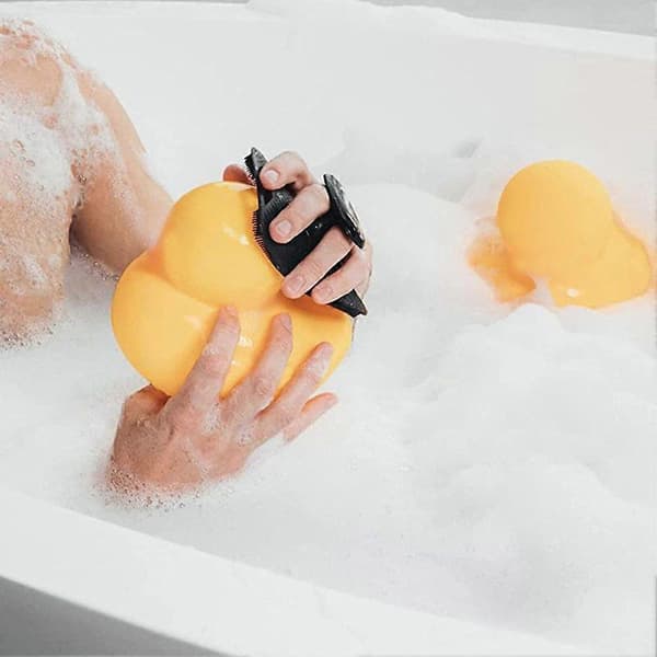 Myk silikon badebørste, eksfolierer skånsomt, unisex.