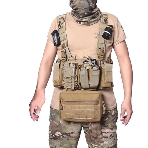 Mini Drop Fanny Pack Nylon Midjeveske for Bryst Rig AVS JPC CPC Utendørs Trening