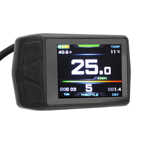 LCD-display til el-løbehjul med baggrundsbelysning og 24-48V USB-port. Holdbart ABS-panel.