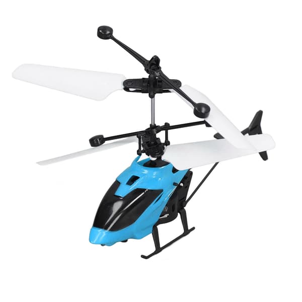 Mini RC Helikopter med Induktionsbelysning, Fallsäker, Stabil Rotationshastighet, Blå