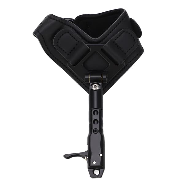 Hjälputlösare för compoundbåge, justerbar med handledsrem i aluminium och svart PU-läder