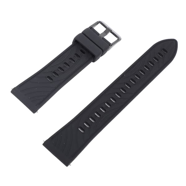 Silikone armbånd til GT4, blødt og åndbart, quick release, kompatibelt med smartwatches, sort.