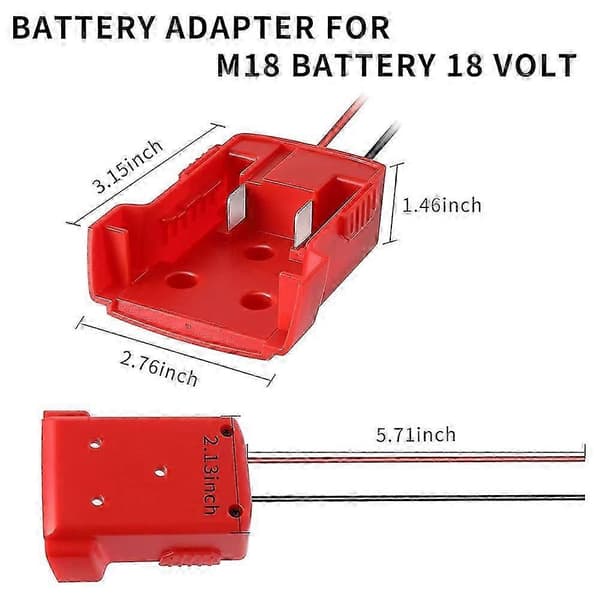 2-pak Power Wheels-adaptere til Milwaukee M18 18V-batterier, robot-DIY-stik