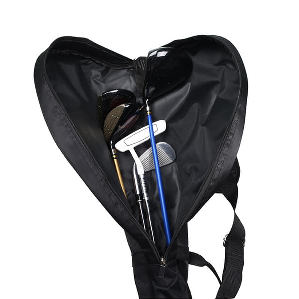 Sammenklappelig golfrejsetaske i nylon med skulderstropper og kompakt opbevaring