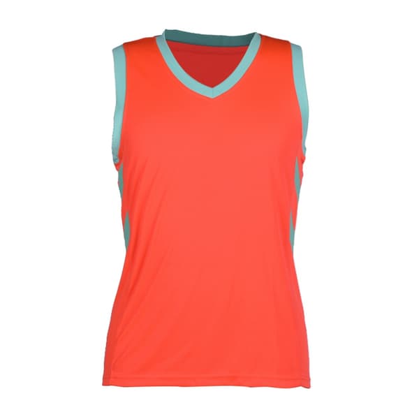 Basketbollskläder för barn och män, ärmlös tröja, V-ringning, orange, XL
