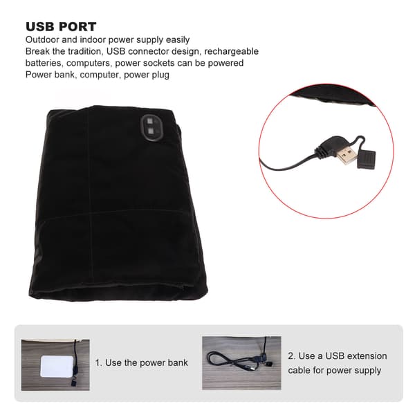 Bärbar Smart Handvärmare Grafen USB Explosionssäker 37-55°C Svart
