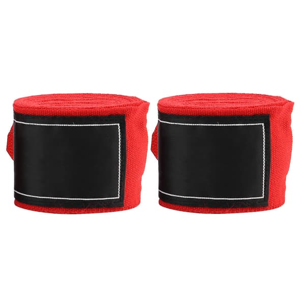 2 stk. håndboksehansker 2,5 m elastisk stoff for Muay Thai MMA Taekwondo (rød)