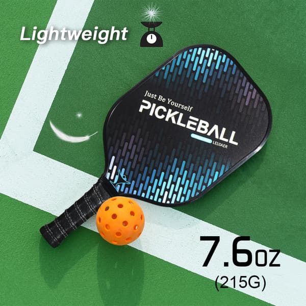 Pickleballracket och bollset, ultralätt kolfiber, med väska, 1 racket, 2 bollar