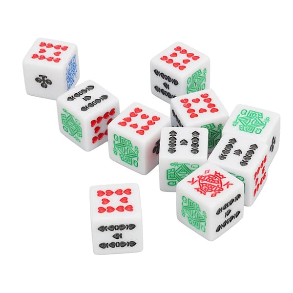 Sett med 20 akryl 6-sidige pokerterninger for fest- og bursdagsspill