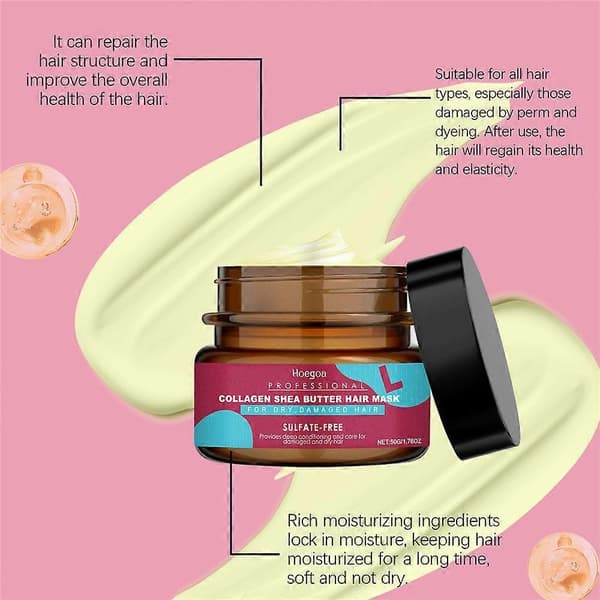 Keratin Hårmask - Reparerar och vårdar frissigt, torrt hår, återställer glans, Keratin Hårmask