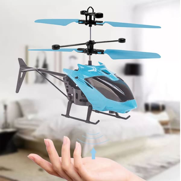 Mini RC Helikopterlegetøj med Gestusstyring og Belysning, Affjedring og Infrarød Induktion.