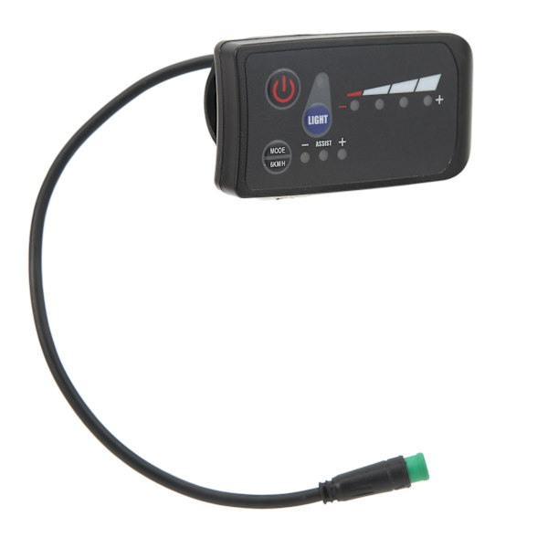 Effektmätare för elcykel, LED-display, ABS-panel, 5 stift, vattentät, 24V