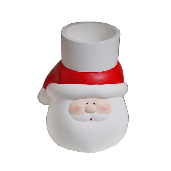 5 stk. julefest julestake julenisse gips lysestake duftlys