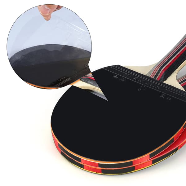 2 st 7-lagers bordtennisracketar med bollar och greppfodral Shake Hand