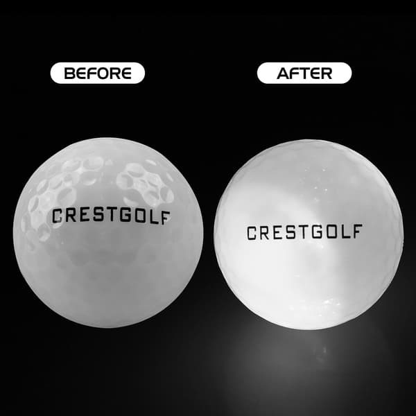 6 st ljusa LED-golfbollar för dag- och nattanvändning