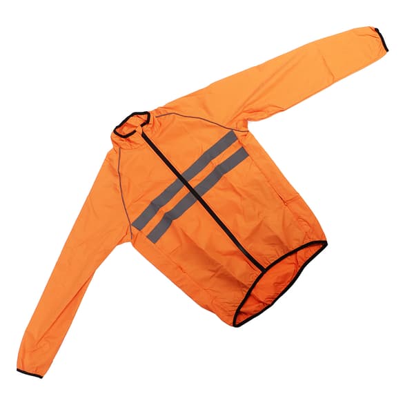 Oransje pustende vanntett vindtett reflekterende sykkeljakke i polyester, 2XL