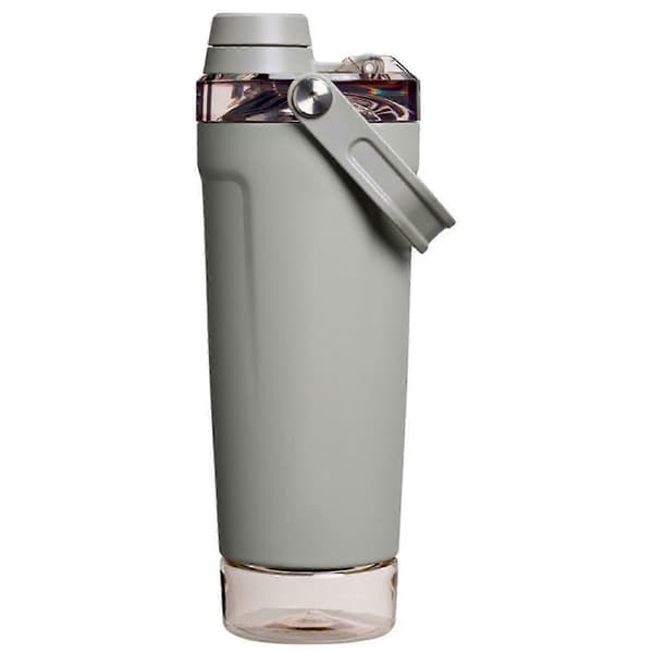 590 ml (20 oz) proteinpulver shakerkop i rustfrit stål 304, dobbelt vakuumisoleret (grå)