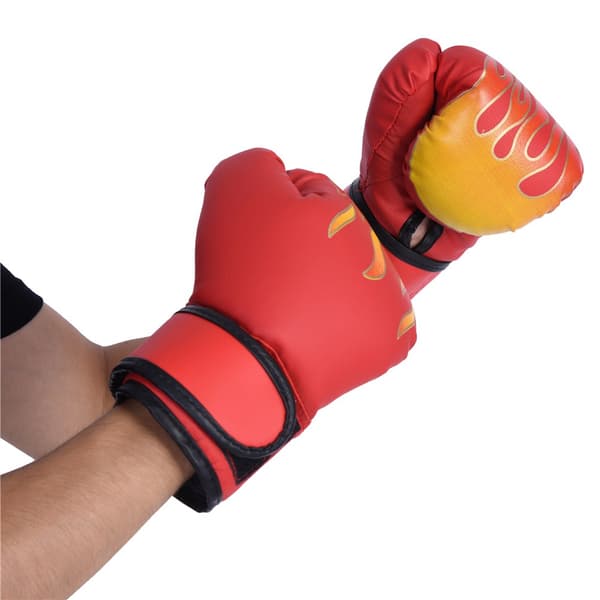 Børne Boksehandsker Muay Thai Kickboxing Sparring Boksepude PU Rød