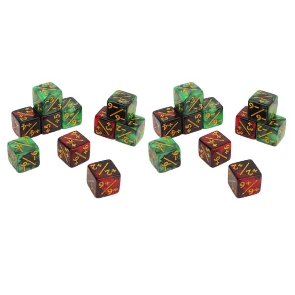 20 st 16 mm tärningar, 2 färger, med addition och subtraktion för matematikundervisning