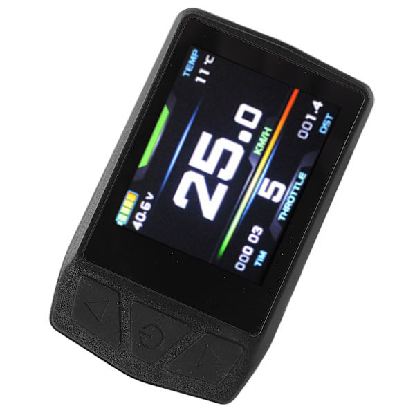 LCD-display til el-løbehjul med baggrundsbelysning og 24-48V USB-port. Holdbart ABS-panel.