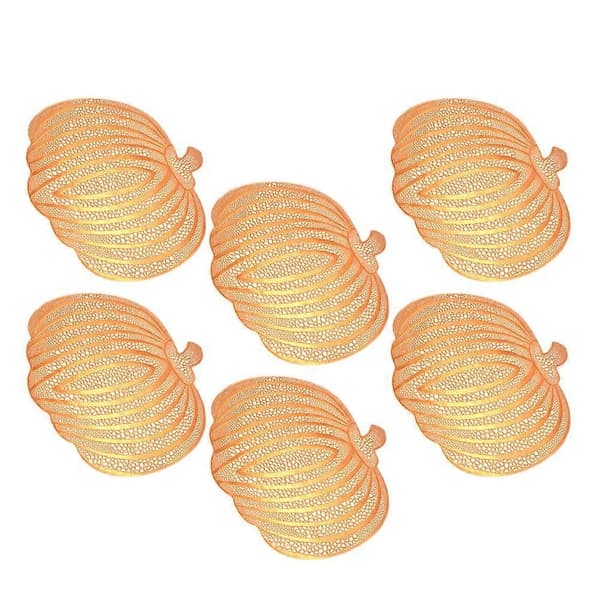 Høstdekkebrikke Thanksgiving Gresskar Varmebestandig 6 stk. Utstanset PVC
