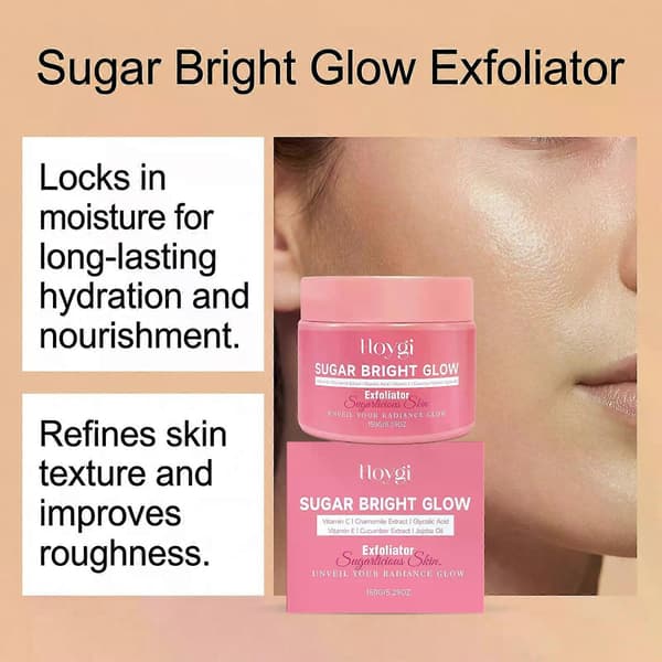 Sugar Bright Glow kroppsskrubb, en naturlig sukkerskrubb.